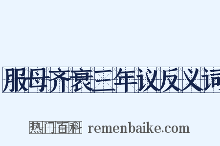 服母齐衰三年议反义词是什么意思的图片